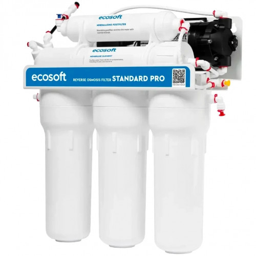 Фільтр зворотного осмосу з помпою Ecosoft Standard PRO MO550