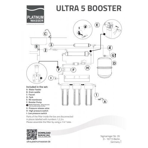 Фільтр зворотного осмосу з насосом Platinum Wasser RO5P