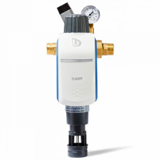 Самопромывной механический фильтр очистки воды с редуктором давления и манометром BWT R1 HWS 1 1/4