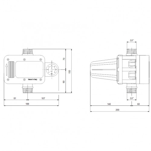 Контролер тиску Grundfos реле PM PLUS SCHUKO
