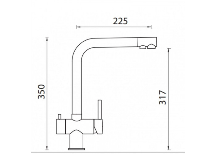 Смеситель кухонный для проточной и фильтрованной воды Schock Vitus 560000 (asphalt-43)