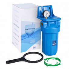 Магистральный фильтр для воды с манометром Aquafilter FH10B1-B-WB