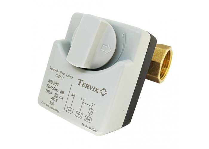 Кульовий 2-ходовий клапан н/в 1 1/4 DN32 з електроприводом Tervix Pro Line ORC