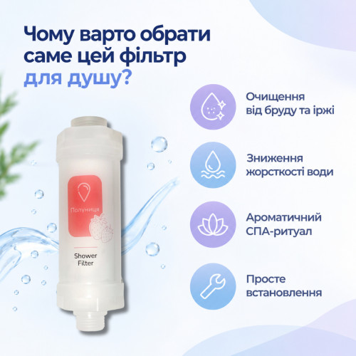 Фільтр для душу FilterPoint «ПОЛУНИЦЯ» для захисту шкіри та волосся